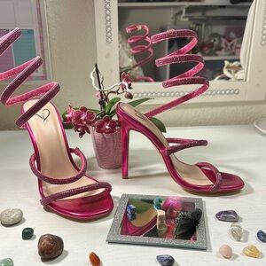 Glamorous Pink High Heeled Sandals